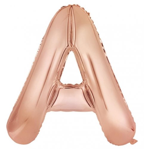 Rose Gold Letter A Supershape 86cm Alphabet Foil Balloon UNINFLATED
