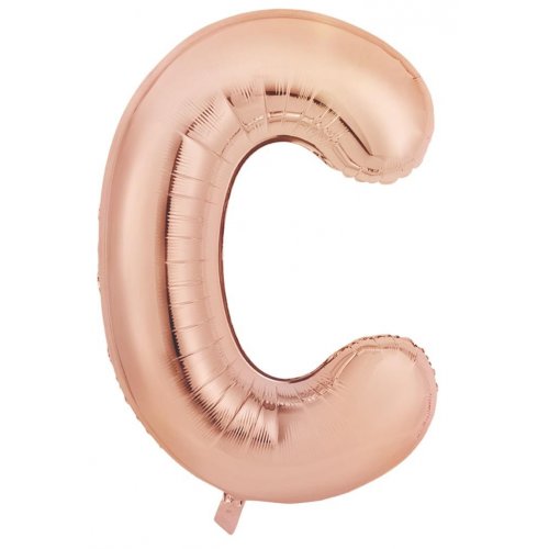 Rose Gold Letter C Supershape 86cm Alphabet Foil Balloon UNINFLATED