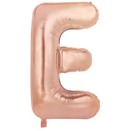 Rose Gold Letter E Supershape 86cm Alphabet Foil Balloon UNINFLATED