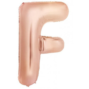 Rose Gold Letter F Supershape 86cm Alphabet Foil Balloon UNINFLATED