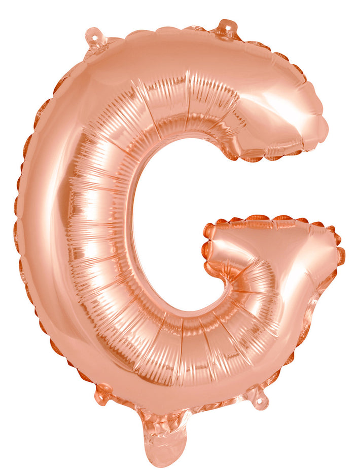 Rose Gold Letter G Foil Balloon 35cm - Air Fill Only