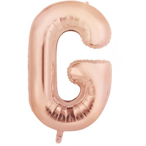 Rose Gold Letter G Supershape 86cm Alphabet Foil Balloon UNINFLATED