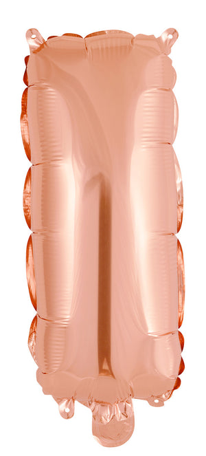 Rose Gold Letter I Foil Balloon 35cm - Air Fill Only