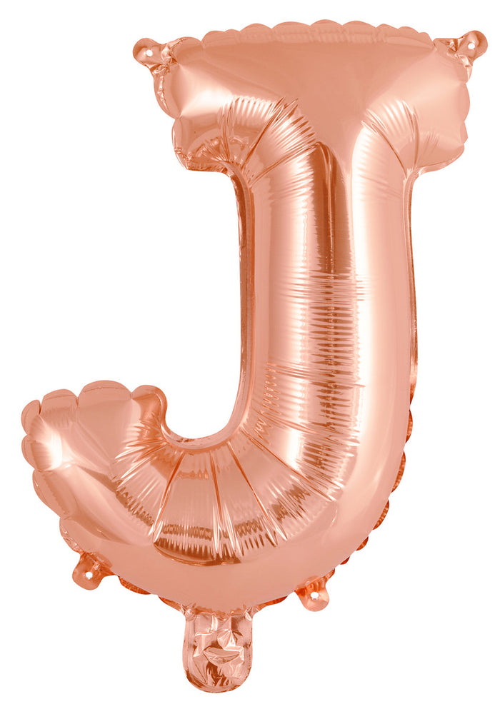 Rose Gold Letter J Foil Balloon 35cm - Air Fill Only