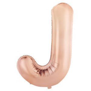 Rose Gold Letter J Supershape 86cm Alphabet Foil Balloon UNINFLATED