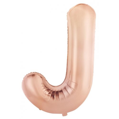 Rose Gold Letter J Supershape 86cm Alphabet Foil Balloon UNINFLATED