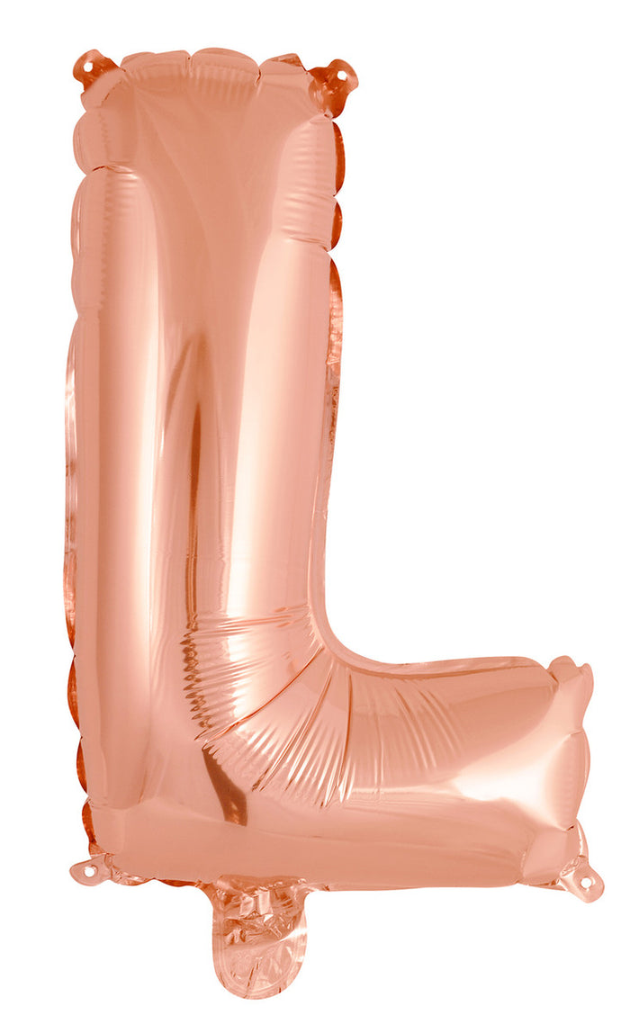 Rose Gold Letter L Foil Balloon 35cm - Air Fill Only