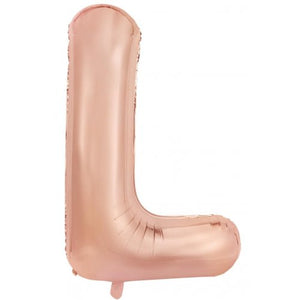 Rose Gold Letter L Supershape 86cm Alphabet Foil Balloon UNINFLATED