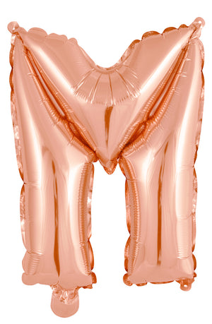 Rose Gold Letter M Foil Balloon 35cm - Air Fill Only