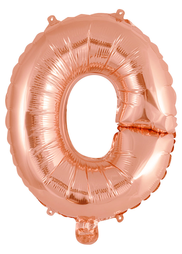 Rose Gold Letter O Foil Balloon 35cm - Air Fill Only