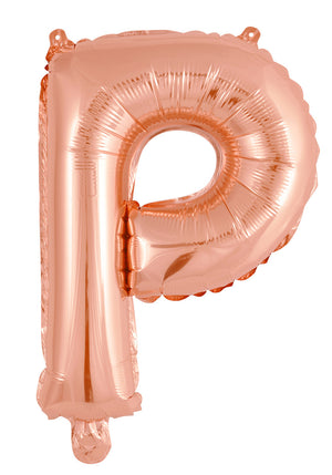 Rose Gold Letter P Foil Balloon 35cm - Air Fill Only