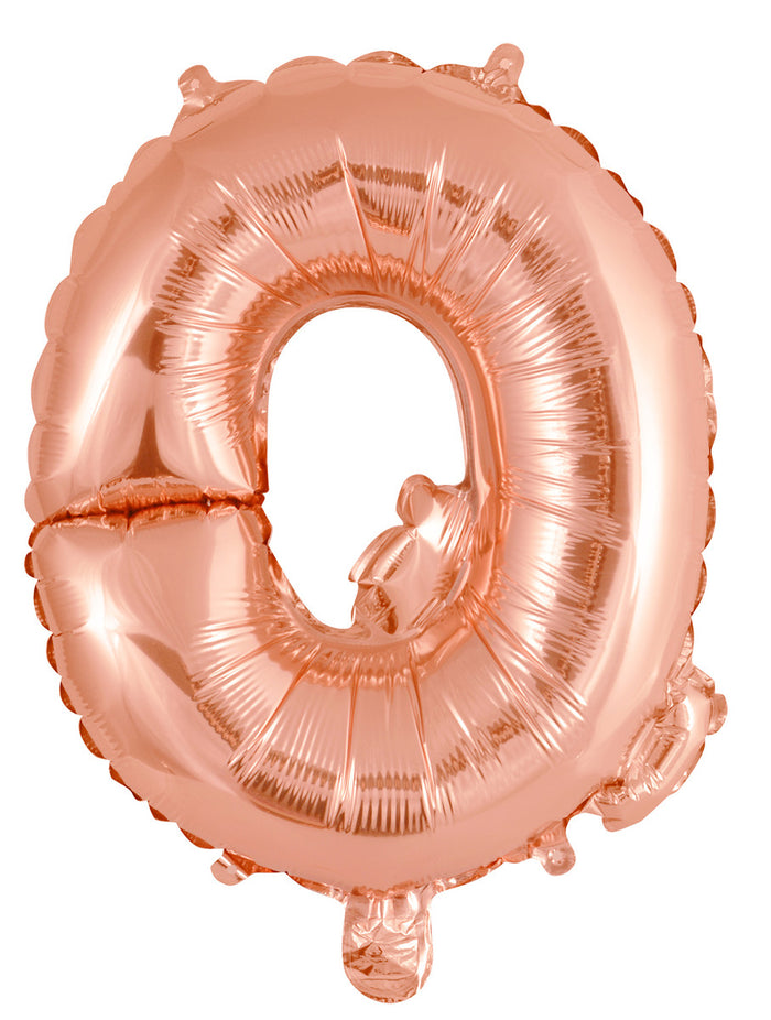 Rose Gold Letter Q Foil Balloon 35cm - Air Fill Only