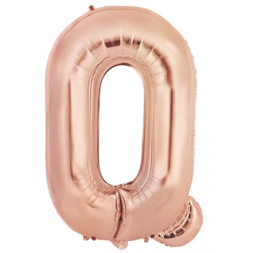 Rose Gold Letter Q Supershape 86cm Alphabet Foil Balloon UNINFLATED