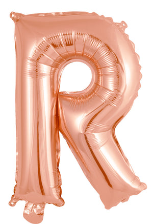 Rose Gold Letter R Foil Balloon 35cm - Air Fill Only