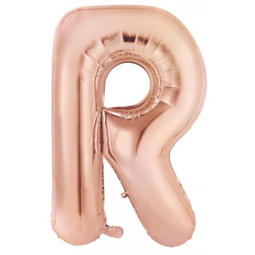 Rose Gold Letter R Supershape 86cm Alphabet Foil Balloon UNINFLATED