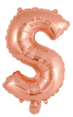 Rose Gold Letter S Foil Balloon 35cm - Air Fill Only