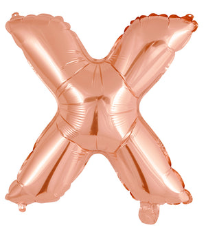 Rose Gold Letter X Foil Balloon 35cm - Air Fill Only