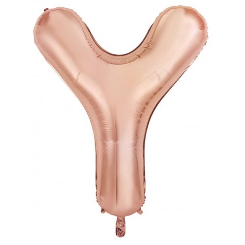 Rose Gold Letter Y Supershape 86cm Alphabet Foil Balloon UNINFLATED