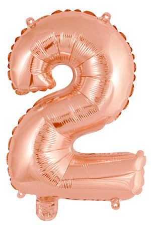 Rose Gold Number 2 Foil Balloon 35cm - Air Fill Only