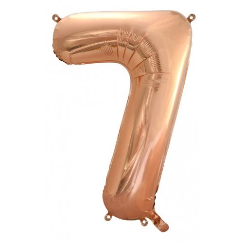 Rose Gold Number 7 Supershape 86cm Foil Balloon UNINFLATED