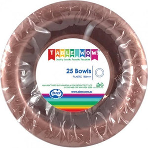 Rose Gold Plastic Bowls - Pack of 20