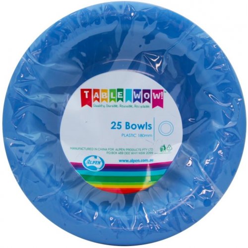 Royal Blue Plastic Bowls - Pack of 25