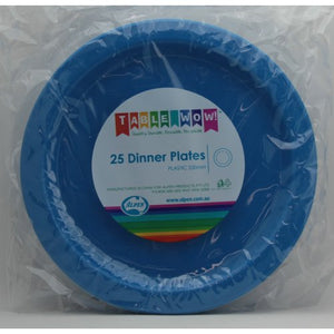Royal Blue Plastic Dinner Plates - Pack of 25