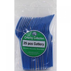 Royal Blue Plastic Forks - Pack of 25