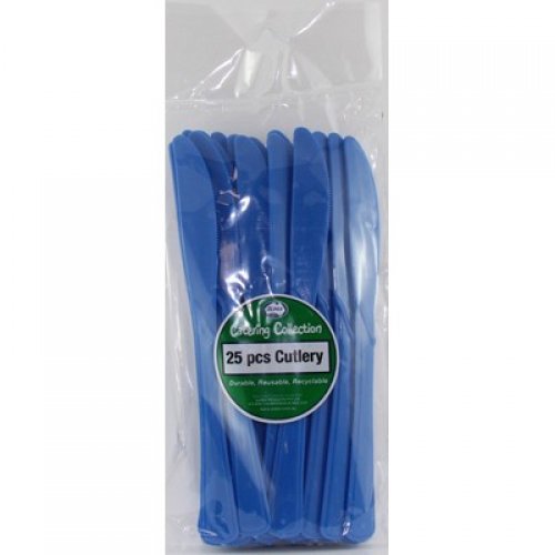 Royal Blue Plastic Knives - Pack of 25
