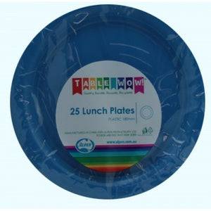 Royal Blue Plastic Lunch Plates - Pack of 25