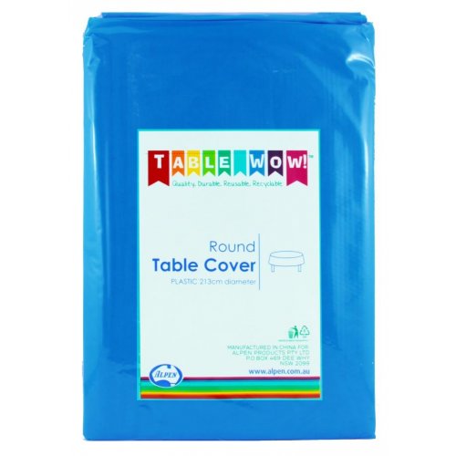 Royal Blue Plastic Round Tablecover