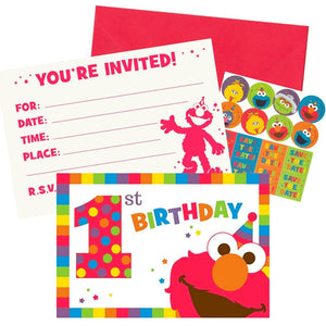 Sesame Street 1st Birthday Party Invitations