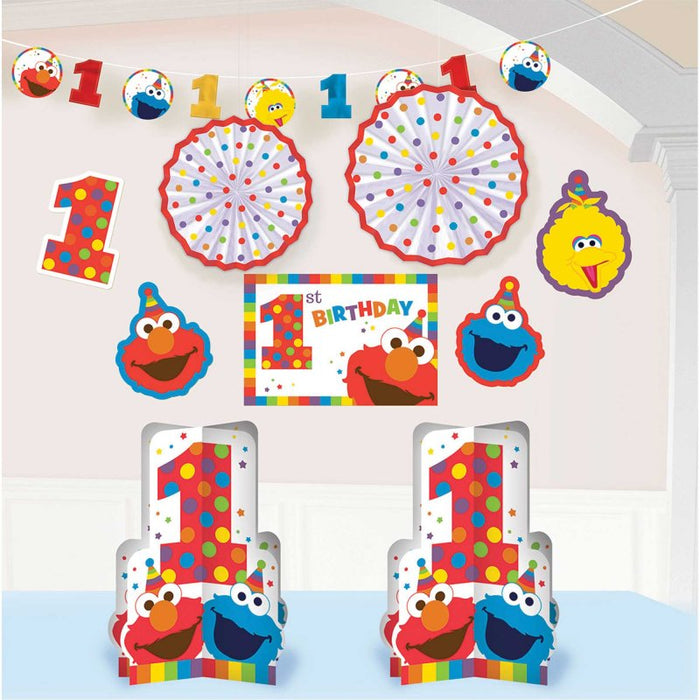 Sesame Street 1st Birthday Room Decorations Kit