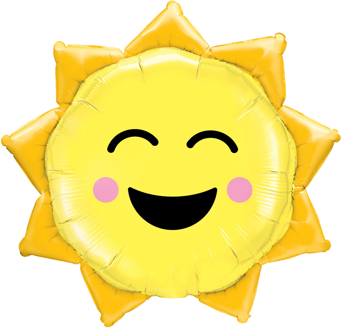 35" Shape Foil Sunny Smile Foil Balloon UNINFLATED