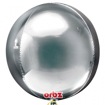 Silver Foil Orbz Balloon UNINFLATED