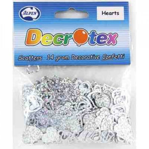 Holographic Silver Hearts Scatters Confetti