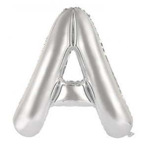 Silver Letter A Supershape 86cm Alphabet Foil Balloon UNINFLATED