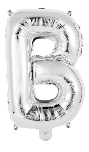 Silver Letter B Foil Balloon 35cm - Air Fill Only