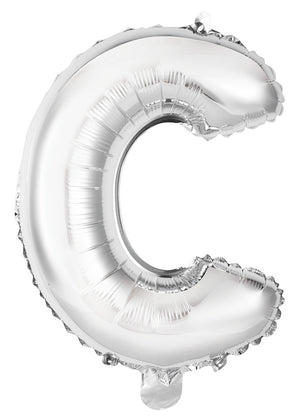Silver Letter C Foil Balloon 35cm - Air Fill Only
