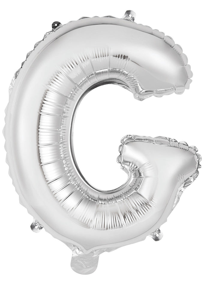Silver Letter G Foil Balloon 35cm - Air Fill Only