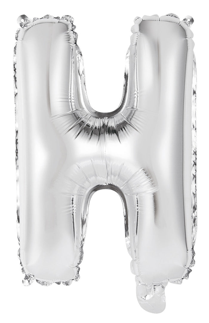 Silver Letter H Foil Balloon 35cm - Air Fill Only