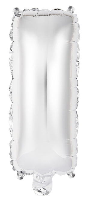 Silver Letter I Foil Balloon 35cm - Air Fill Only