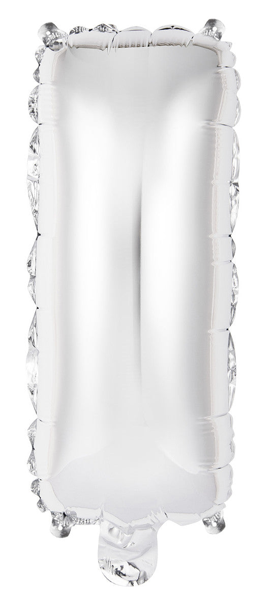 Silver Letter I Foil Balloon 35cm - Air Fill Only