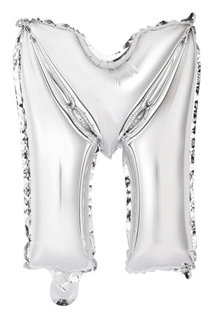 Silver Letter M Foil Balloon 35cm - Air Fill Only