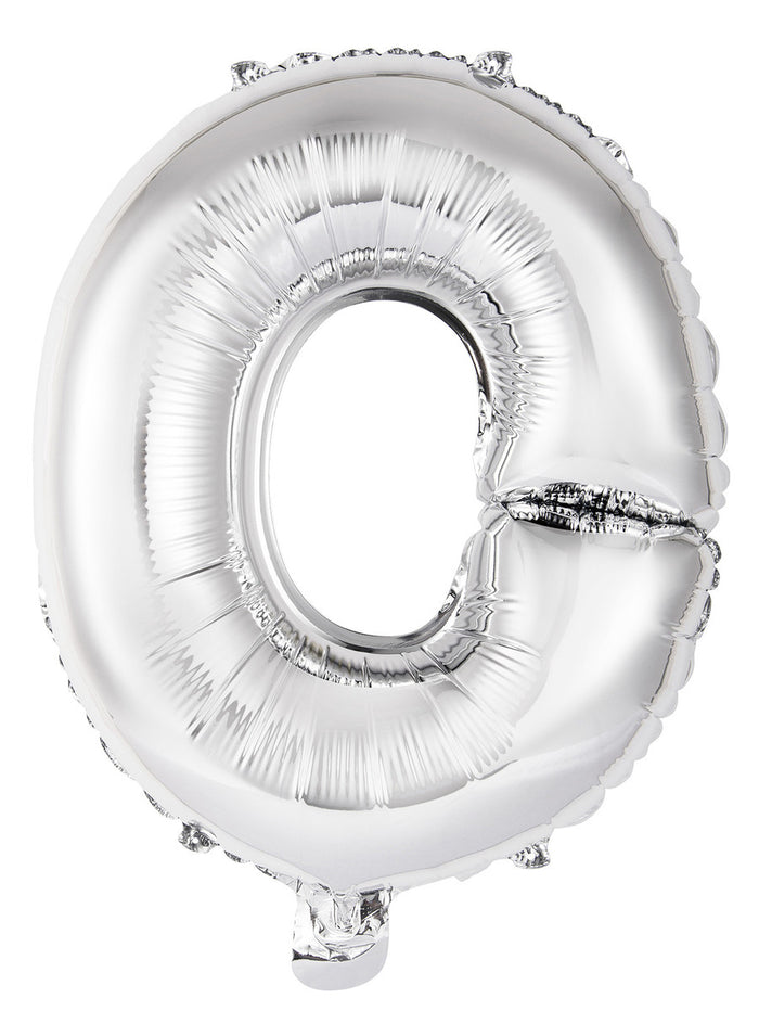 Silver Letter O Foil Balloon 35cm - Air Fill Only