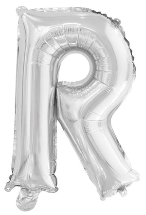 Silver Letter R Foil Balloon 35cm - Air Fill Only