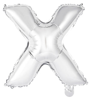 Silver Letter X Foil Balloon 35cm - Air Fill Only
