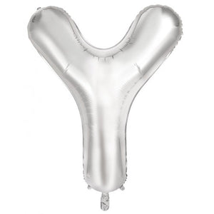 Silver Letter Y Supershape 86cm Alphabet Foil Balloon UNINFLATED
