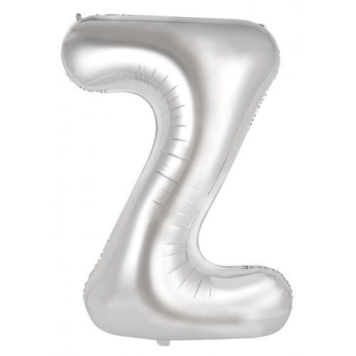 Silver Letter Z Supershape 86cm Alphabet Foil Balloon UNINFLATED