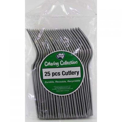 Silver Plastic Forks - Pack of 25